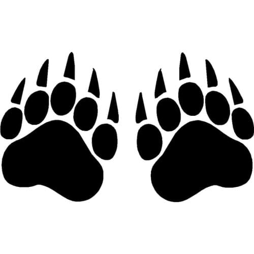 10.2*6CM Bear Paw Prints Vinyl Decals Window Decoration Classic Car Styling Cartoon Stickers C6-1009