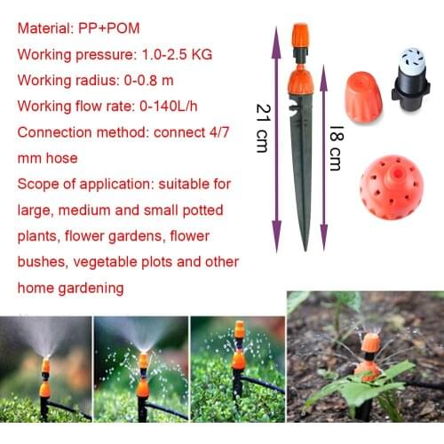 10 Pcs Garden Automatic Micro Drip Irrigation Adjustable Drippers for Watering Flowers and Atomizing and Cooling