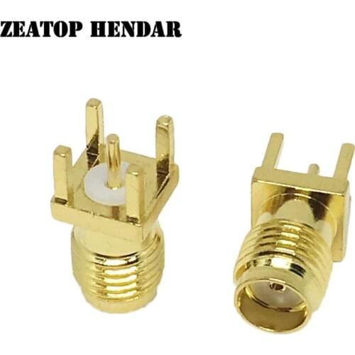 1000Pcs Brass SMA Female Jack Thru Hole Plug PCB Mount Connector Straight Solder RF Coax Adapter
