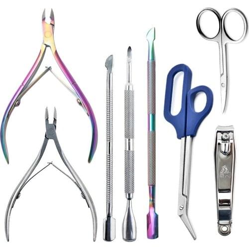 2/3Pcs/Set Stainless Steel Nail Art Cutter Scissor Pushers Dead Skin Remover Kit Nail Art Manicure Pedicure Exfoliating Tools