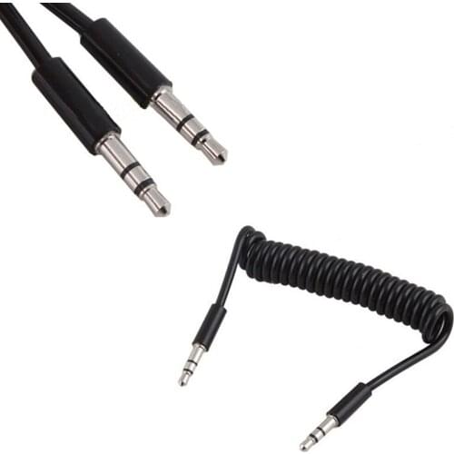 3FT 3.5mm Male to Male M/M Jack Audio Stereo Aux Spring Cable 1M for iPod MP3