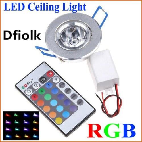 3W RGB LED Ceiling Down Lights Recessed LED Downlight Red Blue Green AC85-265V Aluminum Ceiling Lamps with Driver