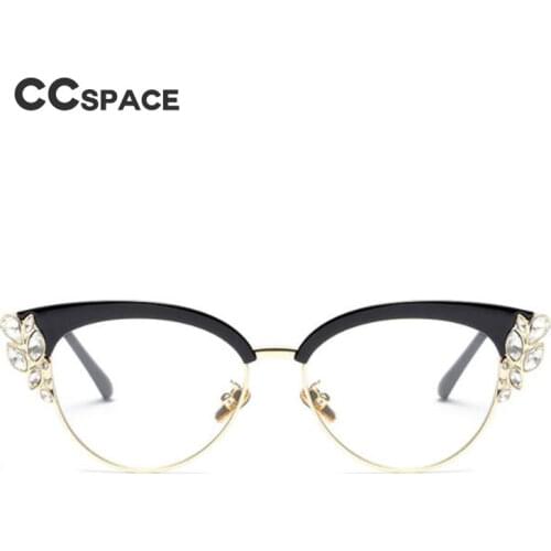 45120 Brand Women Cat Eye Rhinestone Anti-Blu-Ray Glasses Frame Optical Fashion Computer Eyeglasses