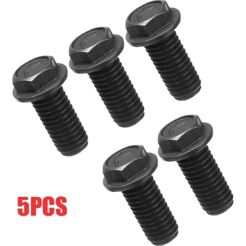 5pcs/set Metal Saw Blade Screw M8x18mm Carbon Steel Left Hand Thread Hex Flange For Cutting Machine Tool Parts