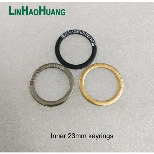 50pcs/lot 0.9inch 23mm metal flat Iron Round split KeyRing Key Holder,Metal Keychain Accessories light gold/black nickle /black