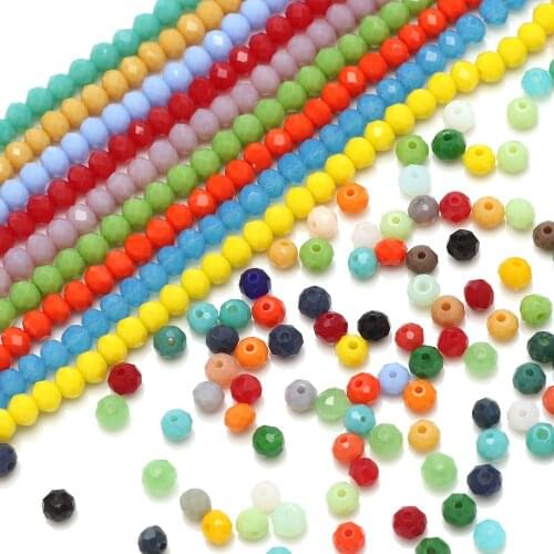 600Pcs Wholesale 4mm Briolette 5040 Rondelle Faceted Crystal Glass Round Beads For DIY Jewelry Making Findings Accessories