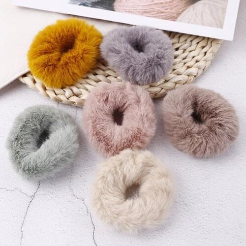 8PCS Women Hair Scrunchies Fashion Furry Elastic Hair Band Ponytail Holder