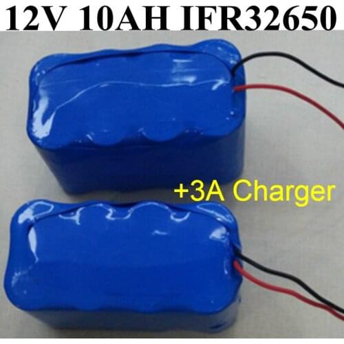 Llifepo4 12V 10Ah battery 10AH IFR32650 4S2P 12.8V bateria+3A Charger for LED Flash lawn Hernia lamp Monitor Sprayer Car washer