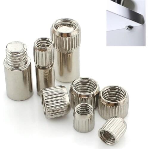 20pcs Wooden Furniture Bracket fixed Holder Seperator Cabinet Bookcase shelf support Solid pins Stud Pegs 6MM Nut Screw Sets