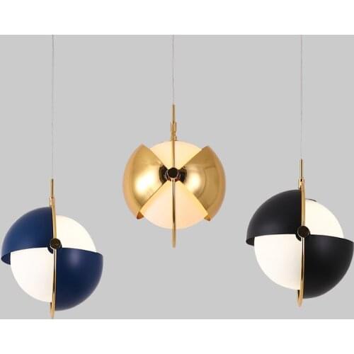 Designer post-modern bar pendant light restaurant study bedroom bedside creative personality semi-circular Pendant Lamp