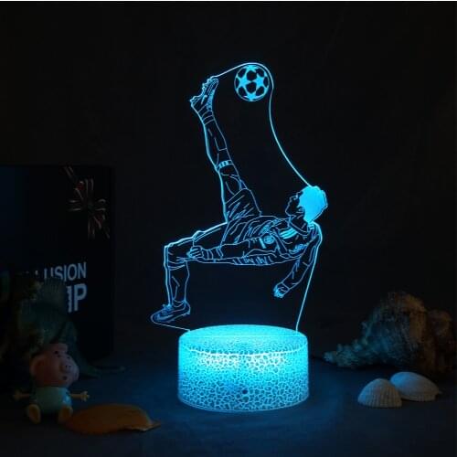 European Cup Fan Gift The Football Goal Cool Action Barb Night Light For Home Valentines Day Gift Led Panel Lights 3D Lamp