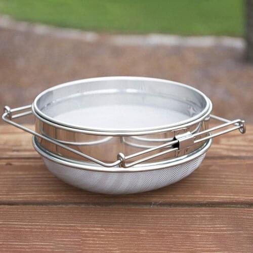 Honey Filter Strainer Stainless Steel Mesh Screen Filter Sieve Beekeeping Tools Double-Layer Filtration of Lmpurities in Honey