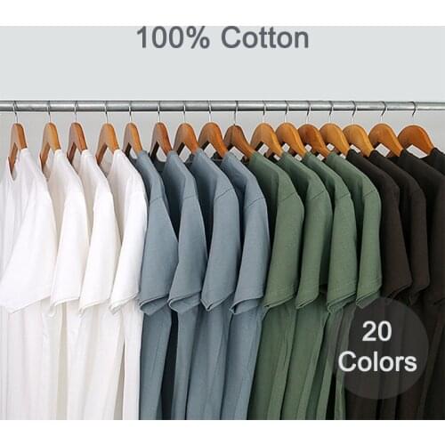 Summer T-Shirts Men Women 100% Cotton Short Tees Plain Solid Male Female Basic Tshirts O-Neck Slim Fit Tee shirt Young Boy Girl