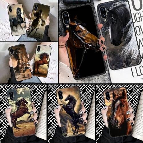 Horse Domineering cool Phone case For Huawei Honor 6 7 8 9 10 10i 20 A C X Lite Pro Play black art cell cover pretty waterproof