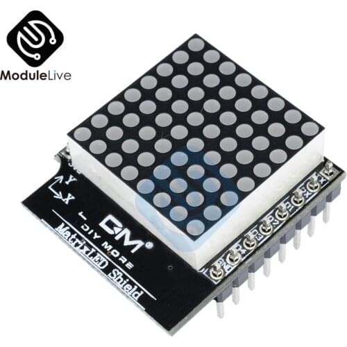 Matrix LED Shield V1.0.0 For WEMOS D1 Mini Digital Signal Output Module With Pins 8x8 Dot Matrix LED 8Step Adjustable Intensity