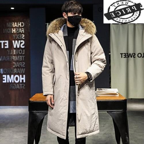 2021 New Brand Mens Down Jacket Largr Fur Hooded Clothes Streetwear Duck Down Coat Long Casaco Warm Jackets Hiver YYSa2a
