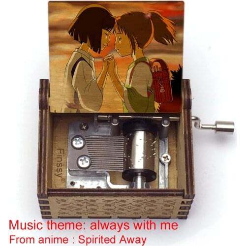 Chihiro print spirited way music theme always with me Hand Music Box Christmas Birthday Gift Party Decoration Kids gift