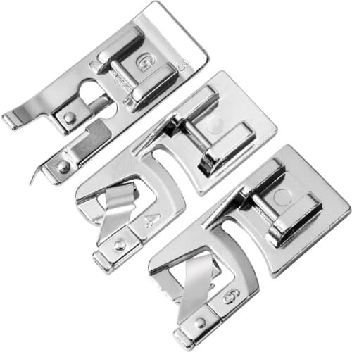Imzay 3PCS Hemming Foot Kit Set Rolled Hem Presser Foot Sewing Machine Foot, Compatible With Sewing Machine （Low Shank