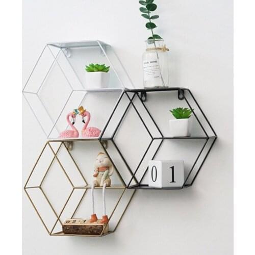 Nordic Style Living Room Bedroom Room Decoration Storage Rack Round Wall-mounted Iron Wall Shelf Home Decoration