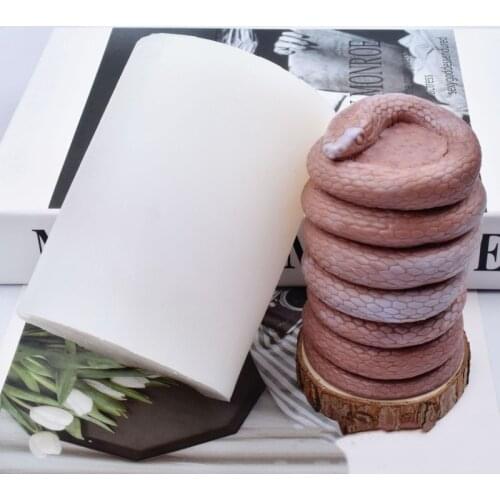 New Silicone Candle Mold 3D Snake Candlestick Silicone Mold DIY Coiled Snake Modeling Aromatherapy Gypsum Mold Resin Mold