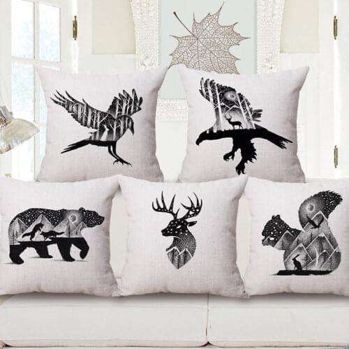 Noverty Animal in Picture Pattern Ative Throw Pillowcase Cover Cushion Soft Room Gifts Single Sides Printing Hot