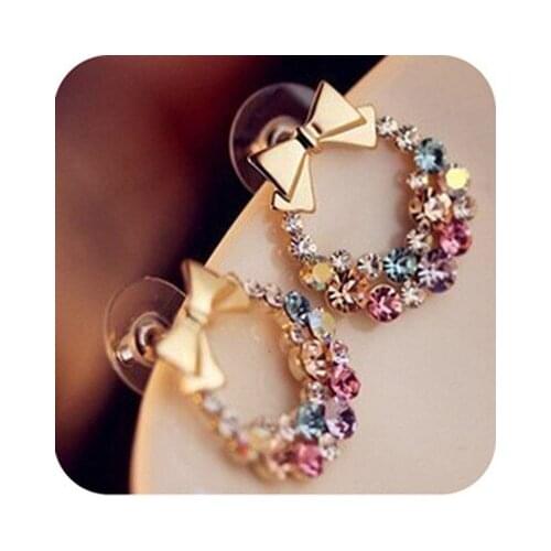 New fashion Vintage flowers full bow earrings For Women girl Accessories jewelry wholesale