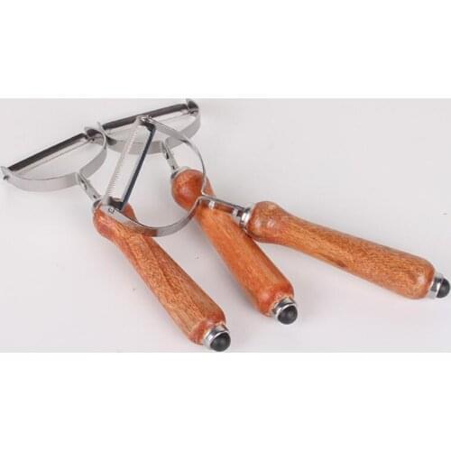 Wooden Handle Stainless Steel Peeling Knife Apple Peeler Kitchen Multi-functional Fruit Planer Potato Scraping Knife LX8342