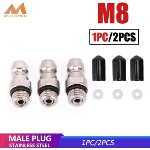 PCP Paintball High Pressure Stainless Steel Quick Coupler M8x1 Thread 8MM Male Plug For Air Socket Connection