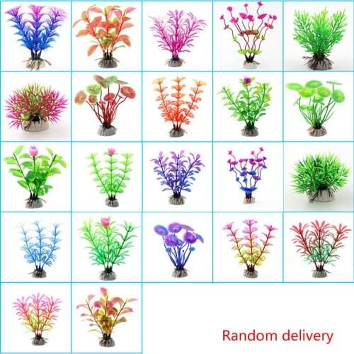 Plastic Simulated Water Grass Artificial Plants Aquarium Fish Tank Ornament Landscape Decor Random Style