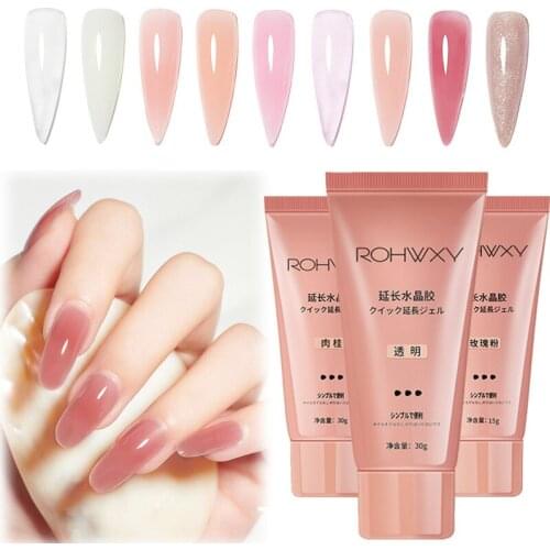 Clear Crystal Jelly Nail Gel Fingernails Extension Acrylic Soak Off Varnish Base Top Coat Nail Art UV Gel Manicure Accessories