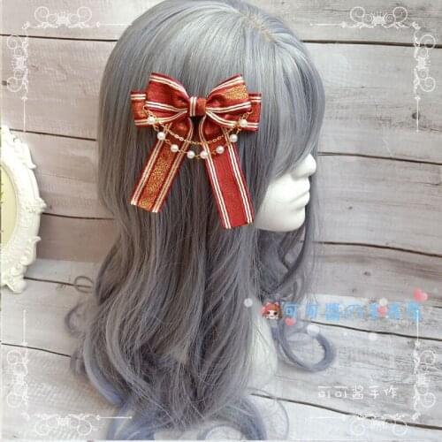 Lolita bow versatile foundation gorgeous tea party hairpin clip brooch lolita sweet lady cute hair accessories multicolor
