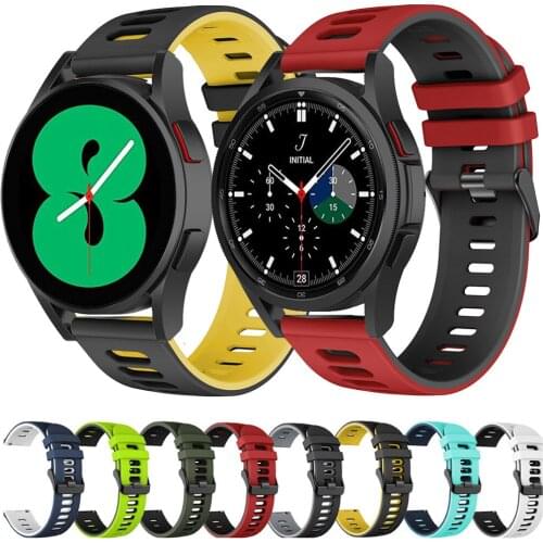 Silicone Straps For Samsung Galaxy Watch 4 Classic 46mm 42mm Double Color Bracelet For Galaxy Watch4 44mm 40mm Correa Wristband