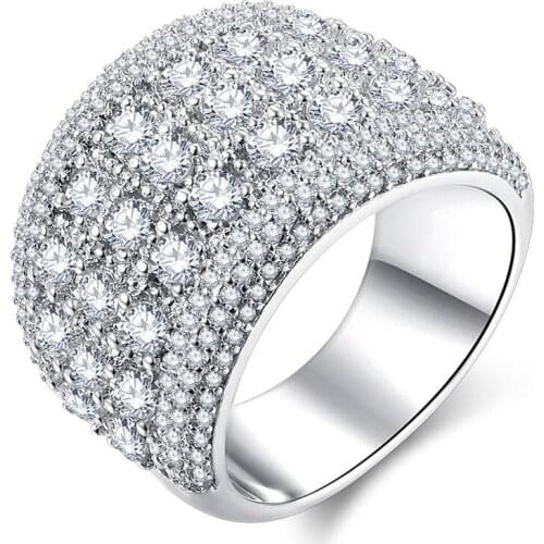 Luxury Delicate Zircon Silver Color Stainless Steel Female Ring Wedding Accessories Anniversary Gift Fashion Jewelry