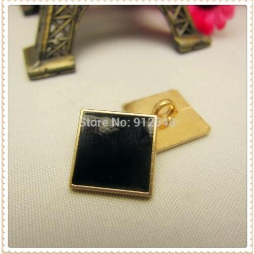 RS13 10pcs, 14mm Gold metal button in Black color, geometric patterns and buttons, garment accessories DIYmaterials