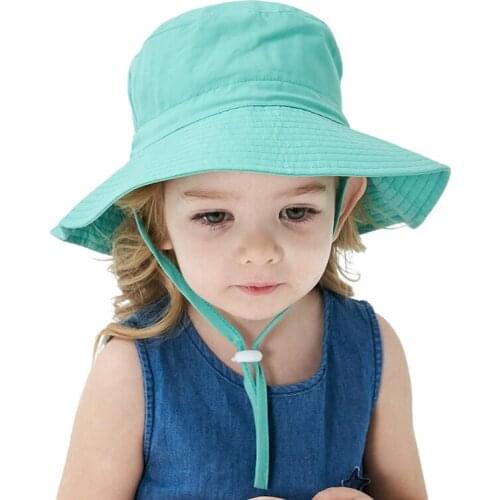 New Baby Fisherman Hat Children Solid Color Summer Hats Kids Sun Caps For Boys And Caps 6 Months To 3 Years