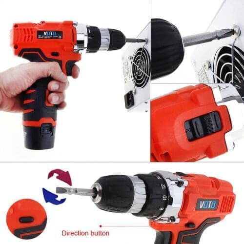 VOTO 12V Electric Screwdriver with Rotation Adjustment Switch and Two-speed Adjustment Button for Handling Screws / Punching