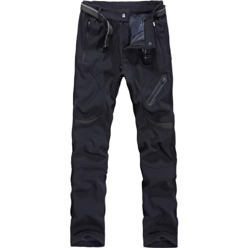 9XL Big Size Fat Mens Elastic Soft Shell Warm Pants Winter Outdoor Skiing Climbing Waterproof Fleece Lining Thermal Trousers