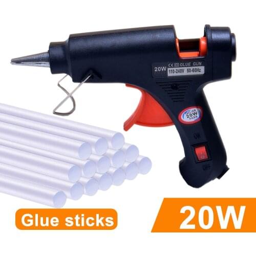 20W Hot Melt Glue Gun with 7mm Glue Sticks Mini Industrial Guns Heat Temperature Thermo Electric Repair Tool Lightweight Light