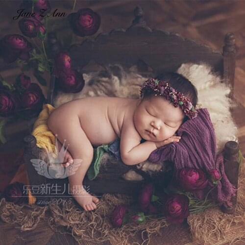 Jane Z Ann Real flower series tiara mori hair band flower baby 100 days 1 year newborn photography props baby photo accessories