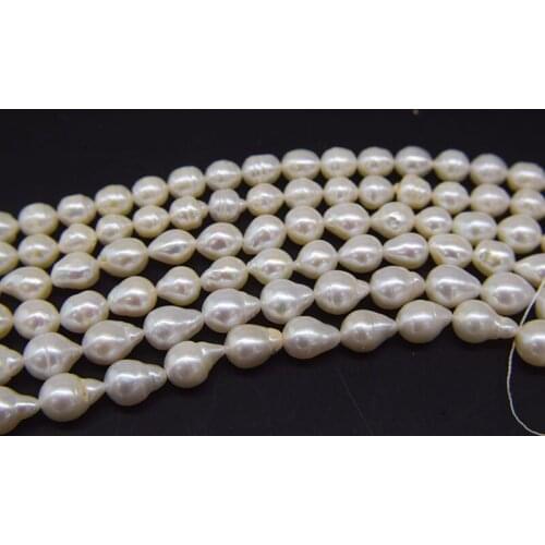 Unique freshwater pearl white drop/egg 8-12mm 40cm FPPJ wholesale nature for DIY jewelry loose beads