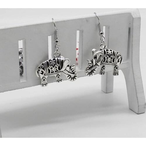 Vintage Charm Cutout Elephant Pendant Earrings Fashion Lady Gift Wedding Jewelry Earrings
