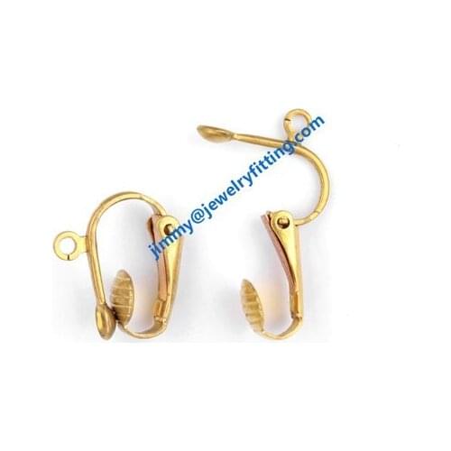 Jewelry findings brass lever back earring clip ear wire clip earring fitting fashion