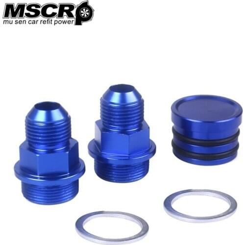 MSCRP REAR BLOCK BREATHER FITTINGS & PLUG FOR HONDA ACURA B16 B18 M28 TO 10AN MSCRP-YX00556