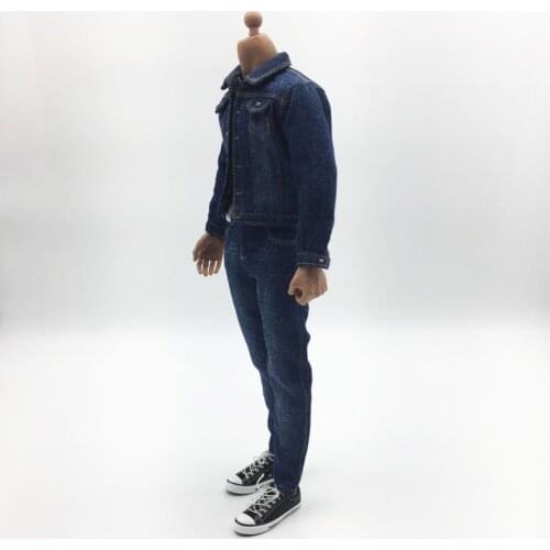 1/6 Male Action Figure Body Clothes Denim Jeans Coat for 12'' Dolls