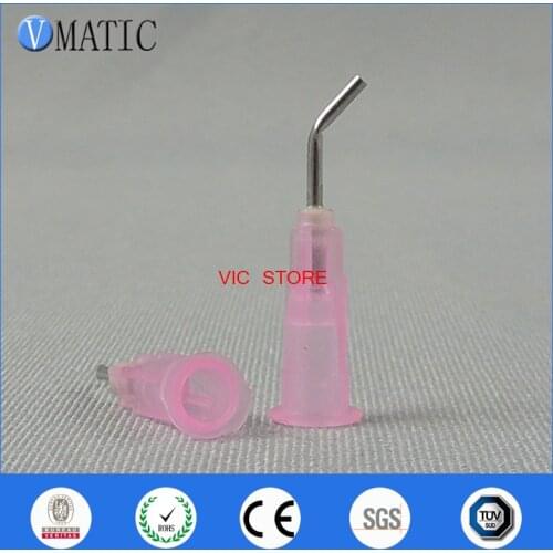 Free Shipping 100 Pieces 18G 45 Bent Degree 0.5'' Glue Dispensing Needle Bayonet Type Needles 1/2 Inch