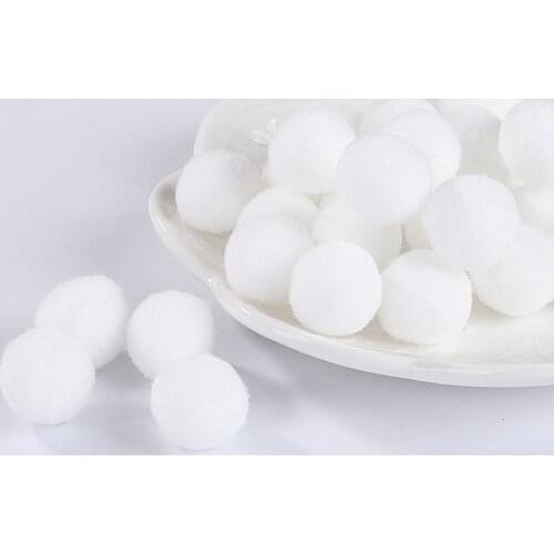 100pcs/Pack 25mm White Pompom Fur Craft DIY Soft Pom Poms Plush Balls Wedding/Home Decoration Sewing On Cloth Accessories