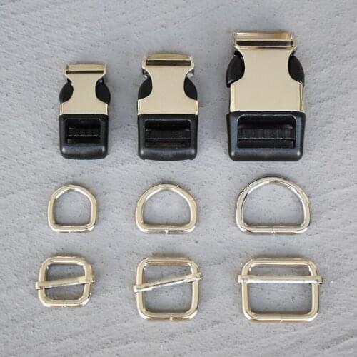 20 Sets 15/20/25mm Plastic Metal Quick Side Release Buckle Clasps Bag Strap Purse Clip Clasp Parts Leather Accessories