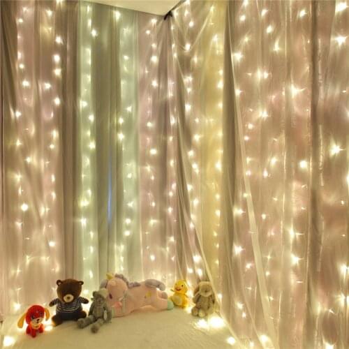 300 LED 3M X 3M USB Power 8 Modes Window Curtain Light String Wedding Party Home Garden Bedroom Outdoor Indoor Wall Decorations