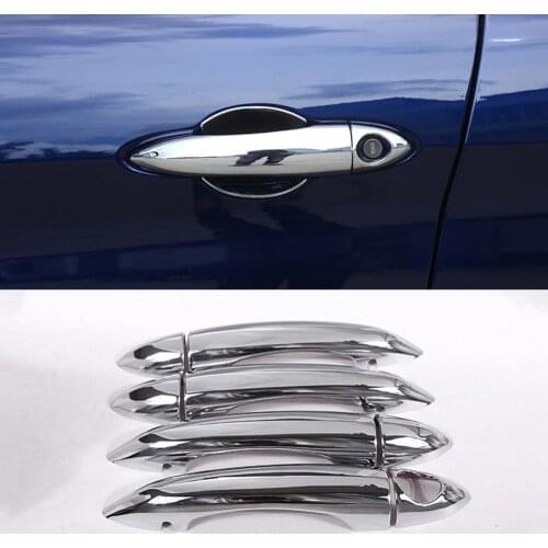 8pcs ABS Plastic Stickers Chrome Exterior Door Handle Cover Trim Without Hole for Alfa Romeo Giulia 2017 Models Accessories