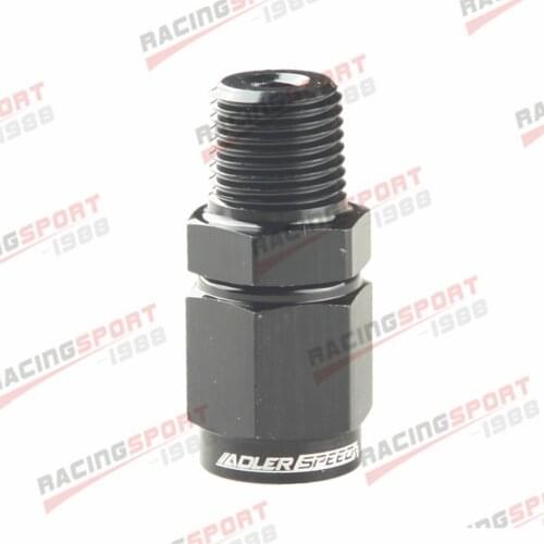 3AN AN 3 Female To 1/8" NPT Male Aluminum Swivel Fitting Adapter Black